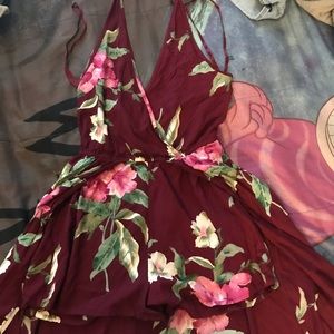 Floral Romper with Skirt attached